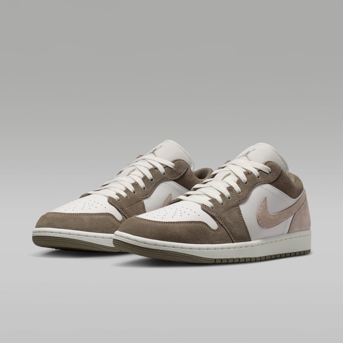 Women's Air Jordan 1 Low Men's Shoes - Olive Grey/Summit White/Pale Ivory/Enigma Stone