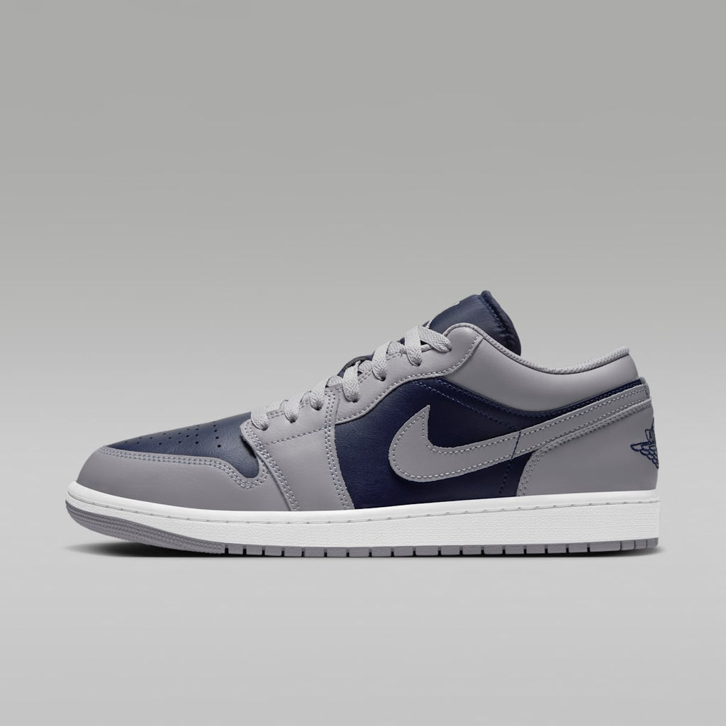 Air Jordan 1 Low Men's Shoes - Tech Grey/White/College Navy - Image 1