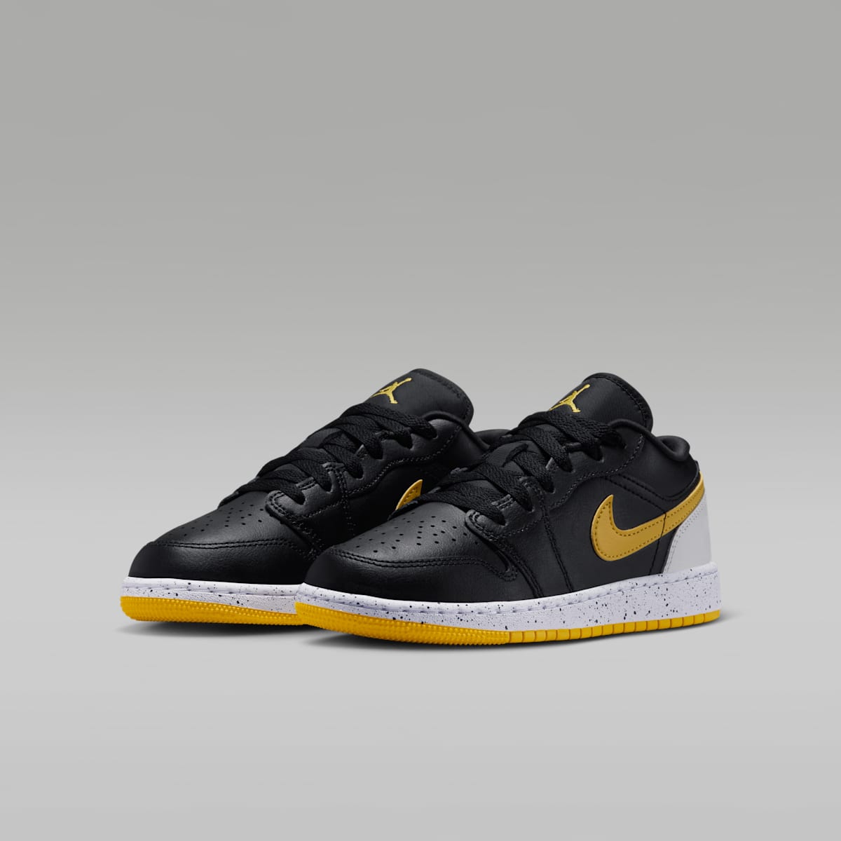 Air Jordan 1 Low Big Kids' Shoes - Black/White/Tour Yellow