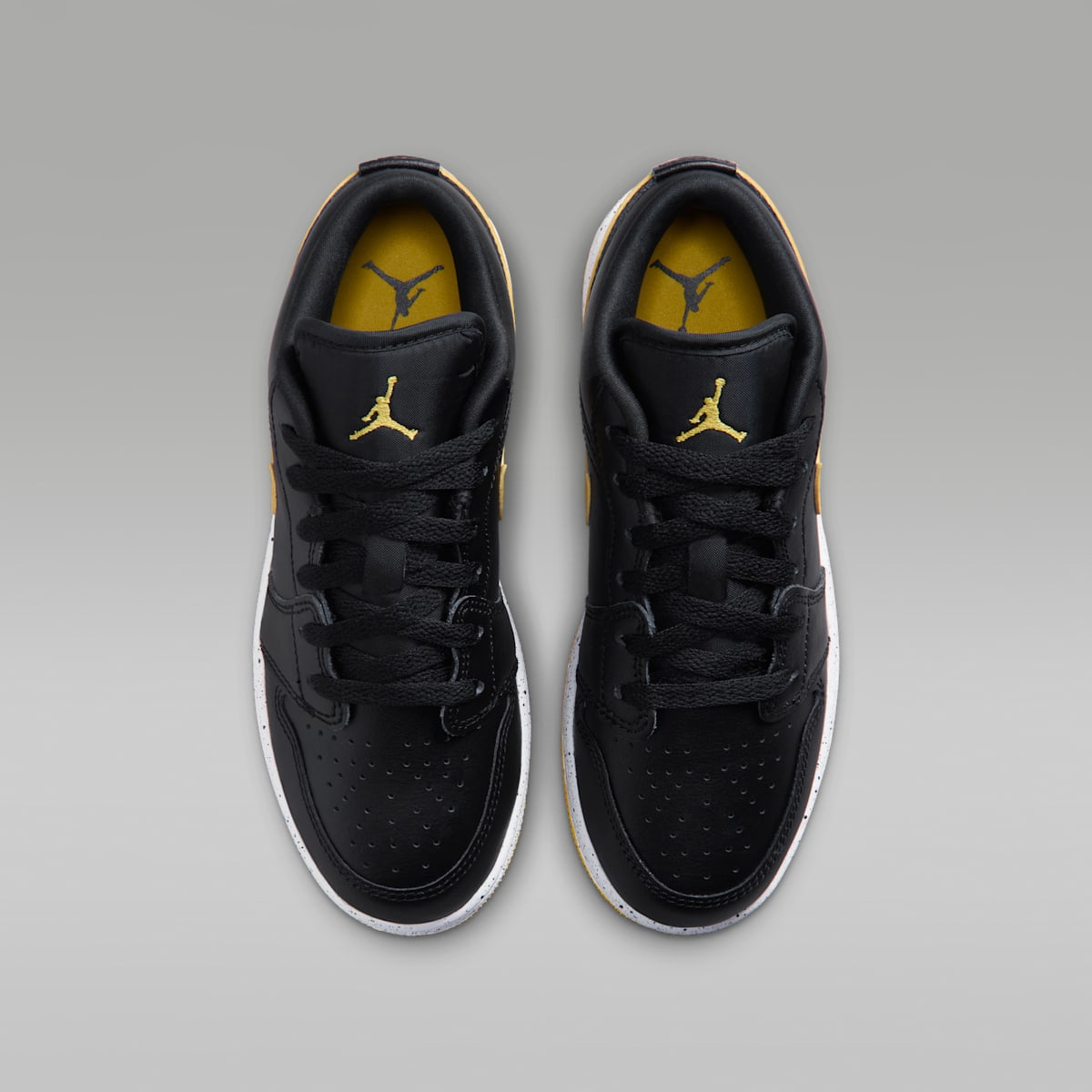 Air Jordan 1 Low Big Kids' Shoes - Black/White/Tour Yellow
