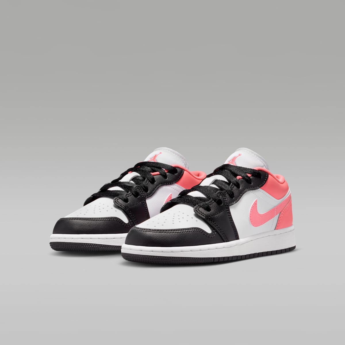 Air Jordan 1 Low Big Kids' Shoes - Black/White/Pink Gaze