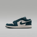 Air Jordan 1 Low Big Kids' Shoes - Midnight Spruce/Pale Ivory/Light Orewood Brown - Image 1