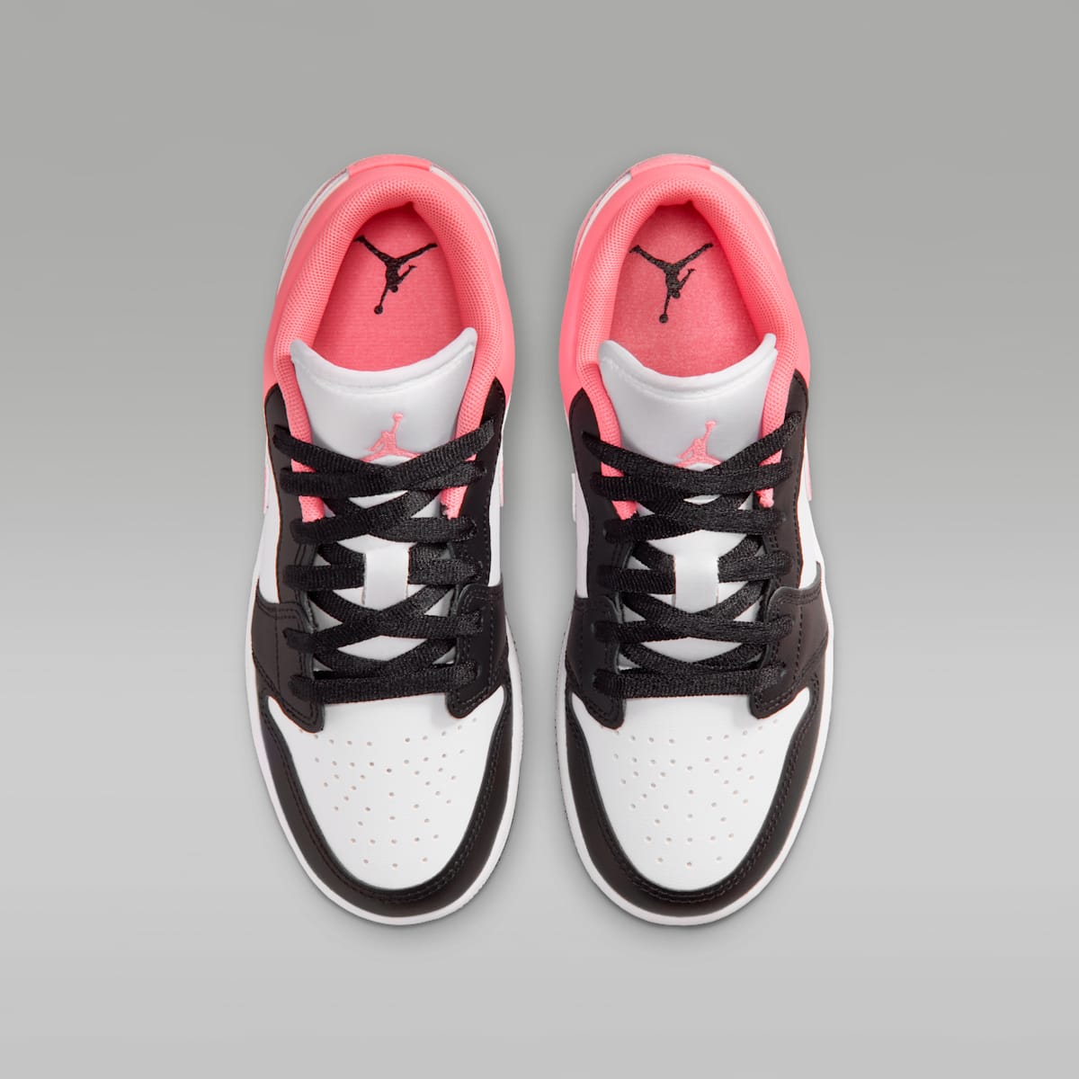 Air Jordan 1 Low Big Kids' Shoes - Black/White/Pink Gaze
