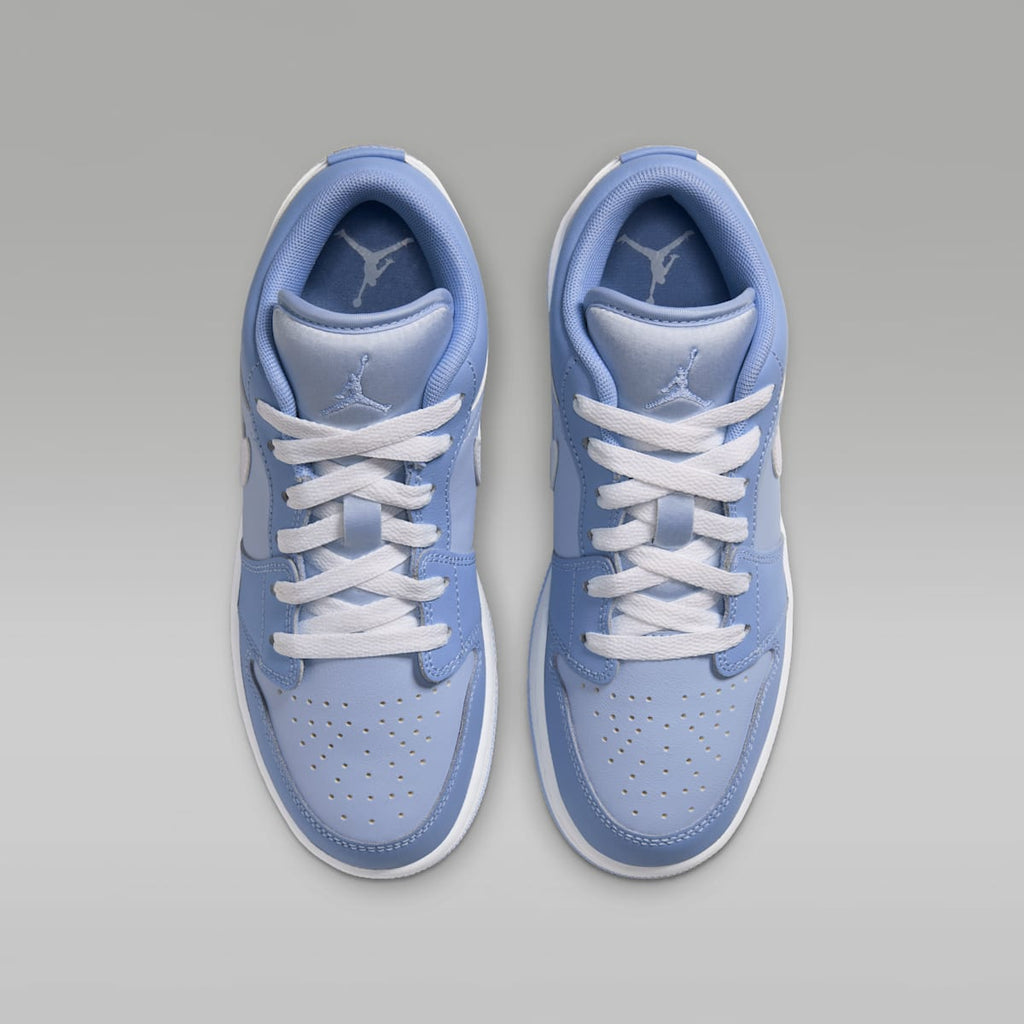 Air Jordan 1 Low Big Kids' Shoes - Aluminum/White/Hydrogen Blue - Image 4