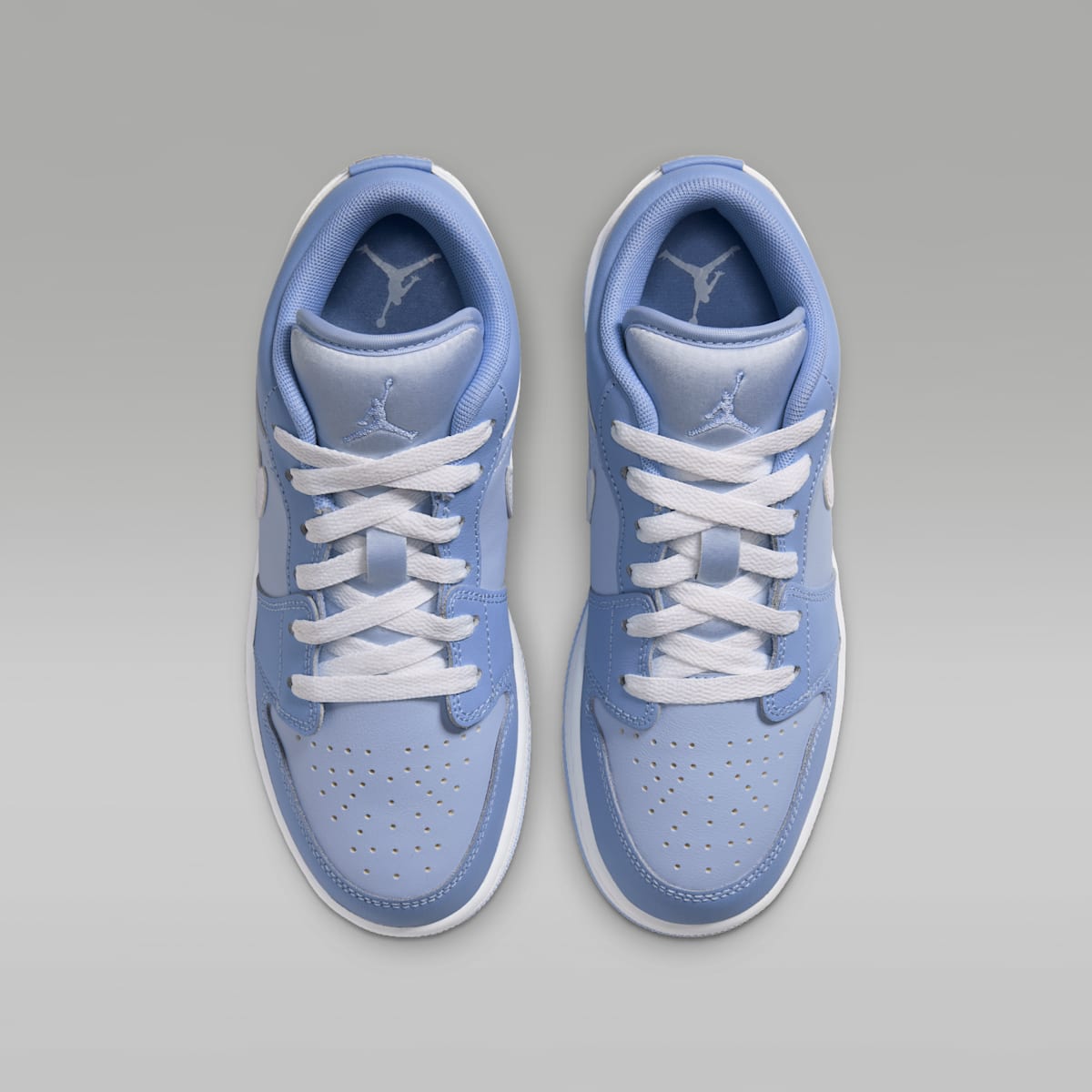 Air Jordan 1 Low Big Kids' Shoes - Aluminum/White/Hydrogen Blue - Image 4