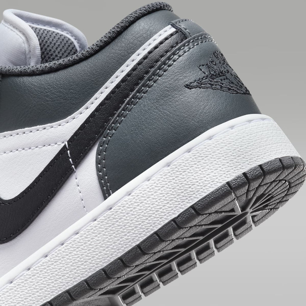 Air Jordan 1 Low Big Kids' Shoes - White/Iron Grey/Black - Image 8