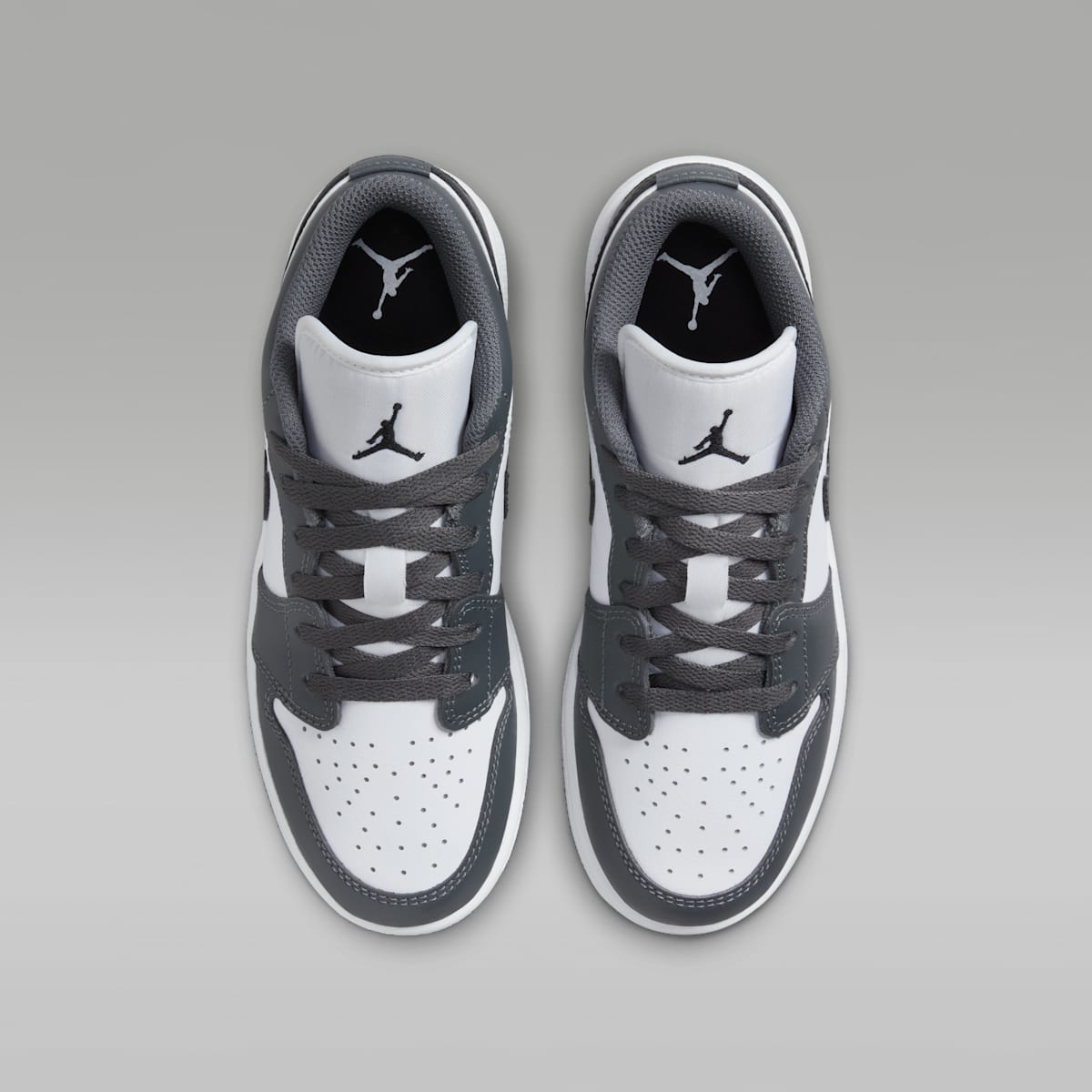 Air Jordan 1 Low Big Kids' Shoes - White/Iron Grey/Black