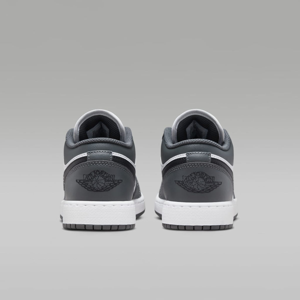 Air Jordan 1 Low Big Kids' Shoes - White/Iron Grey/Black - Image 6