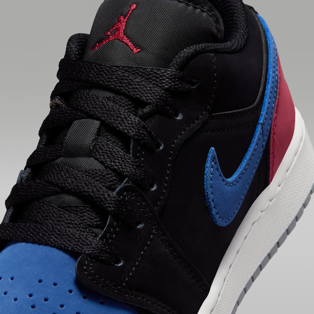 Air Jordan 1 Low Big Kids' Shoes - Black/True Blue/Varsity Red/Summit White - Image 7