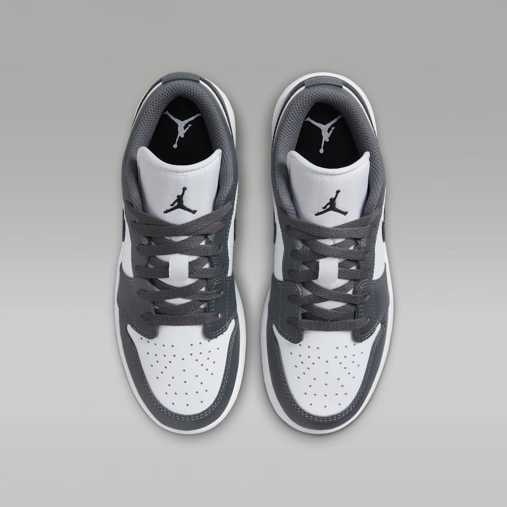 Air Jordan 1 Low Big Kids' Shoes - White/Iron Grey/Black - Image 4