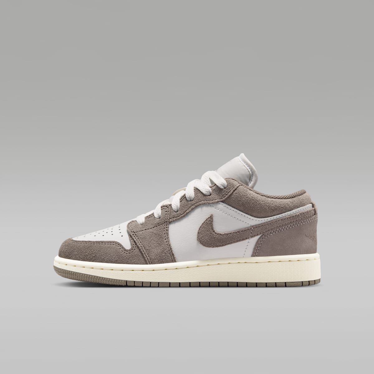 Air Jordan 1 Low Big Kids' Shoes - Olive Grey/Summit White/Pale Ivory/Enigma Stone - Image 1