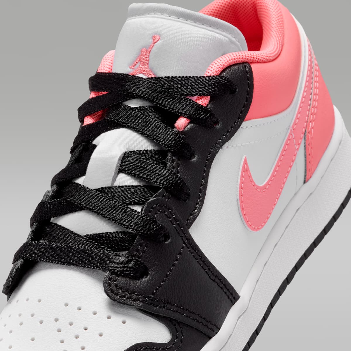 Air Jordan 1 Low Big Kids' Shoes - Black/White/Pink Gaze - Image 7
