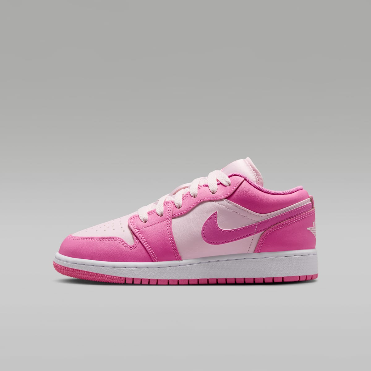 Air Jordan 1 Low Big Kids' Shoes - China Rose/White/Pink Foam - Image 1
