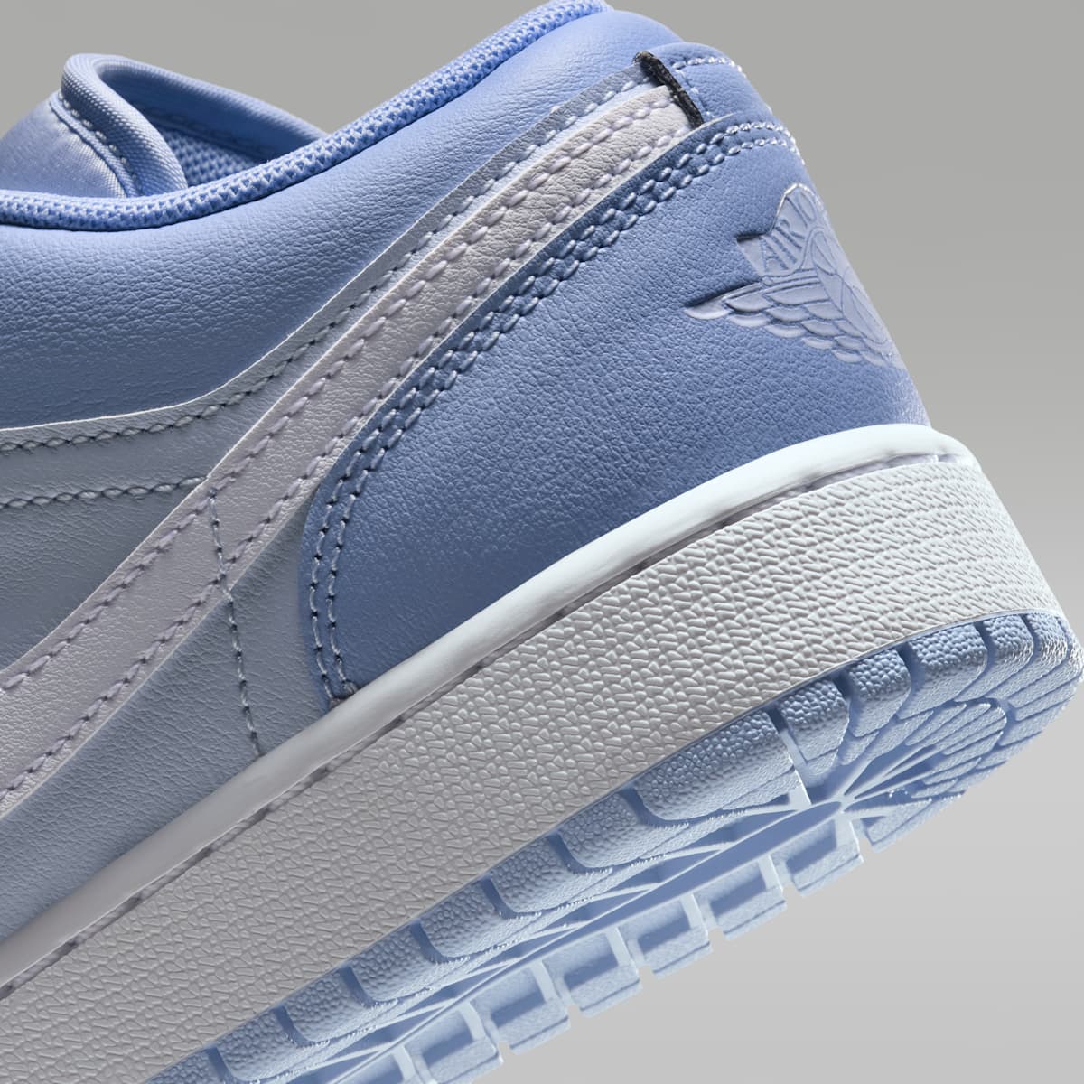 Air Jordan 1 Low Big Kids' Shoes - Aluminum/White/Hydrogen Blue - Image 8