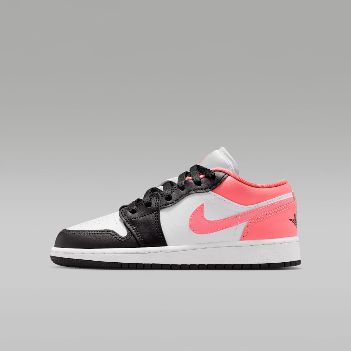 Air Jordan 1 Low Big Kids' Shoes - Black/White/Pink Gaze