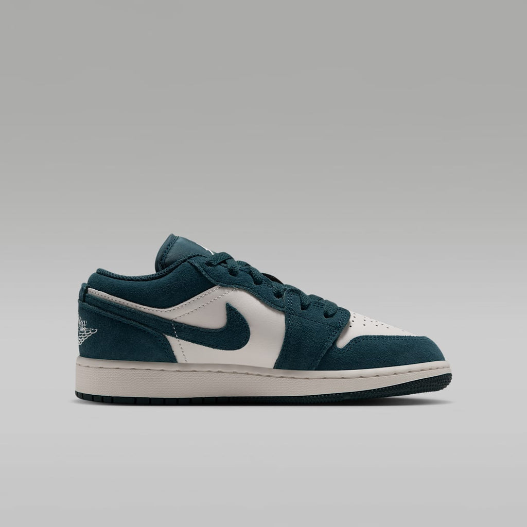 Air Jordan 1 Low Big Kids' Shoes - Midnight Spruce/Pale Ivory/Light Orewood Brown - Image 3