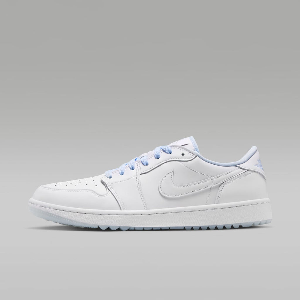 Women's Air Jordan 1 Low G Golf Shoes - White/Hydrogen Blue/Metallic Silver/White