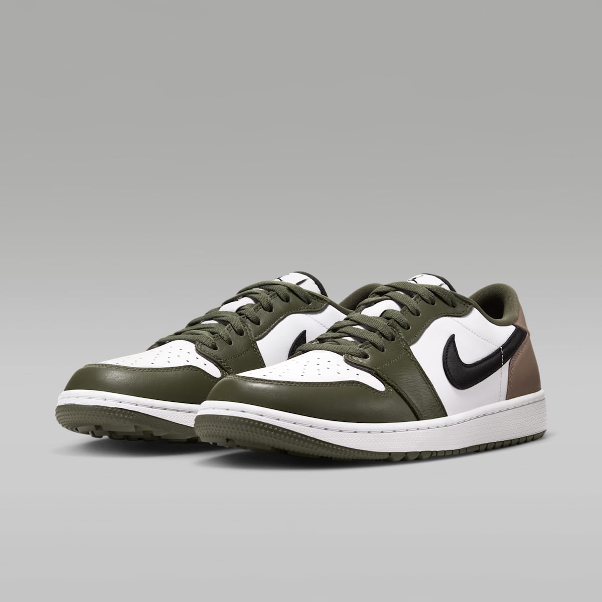 Air Jordan 1 Low G Golf Shoes - White/Medium Olive/Khaki/Black - Image 5