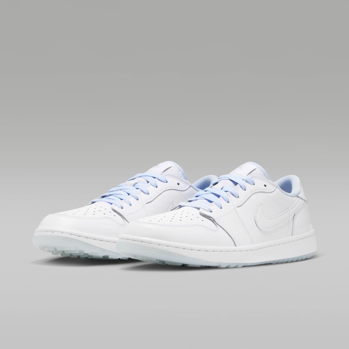 Women's Air Jordan 1 Low G Golf Shoes - White/Hydrogen Blue/Metallic Silver/White