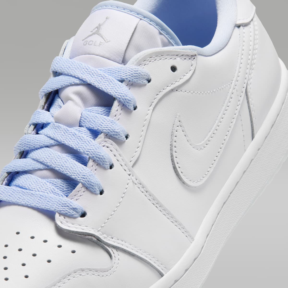 Air Jordan 1 Low G Golf Shoes - White/Hydrogen Blue/Metallic Silver/White - Image 7