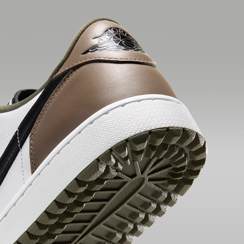 Air Jordan 1 Low G Golf Shoes - White/Medium Olive/Khaki/Black - Image 8