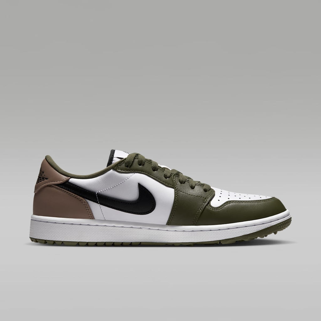 Women's Air Jordan 1 Low G Golf Shoes - White/Medium Olive/Khaki/Black