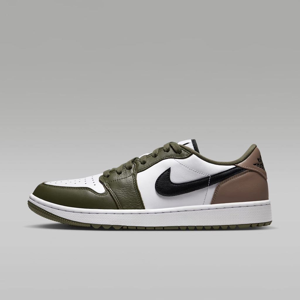 Women's Air Jordan 1 Low G Golf Shoes - White/Medium Olive/Khaki/Black