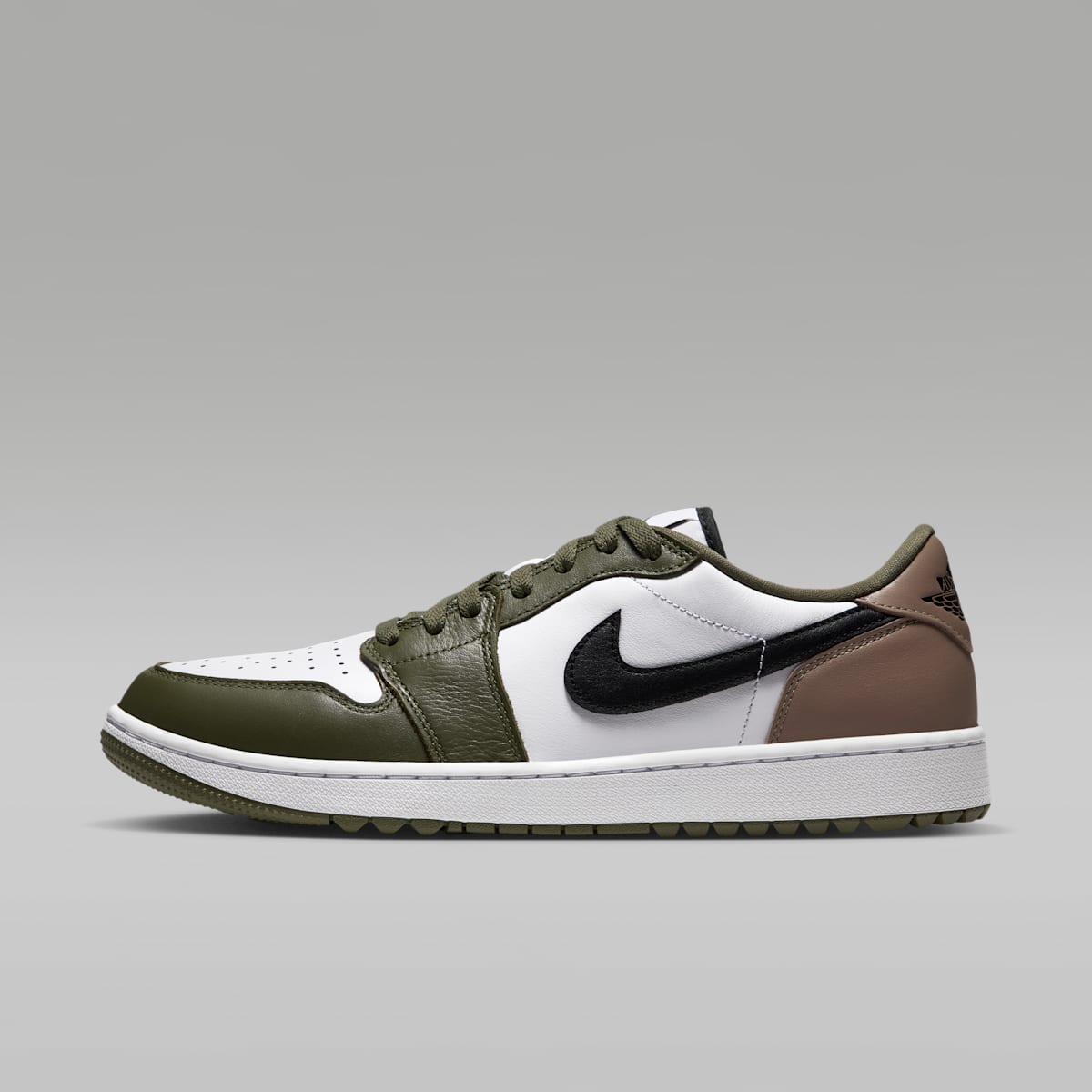 Women's Air Jordan 1 Low G Golf Shoes - White/Medium Olive/Khaki/Black