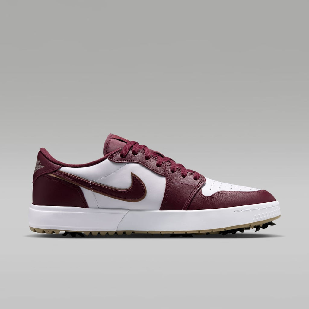 Air Jordan 1 Low G Spiked Golf Shoes - Dark Team Red/White/Khaki/Dark Team Red - Image 3