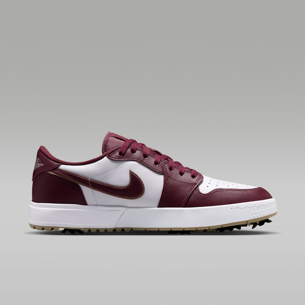Air Jordan 1 Low G Spiked Golf Shoes - Dark Team Red/White/Khaki/Dark Team Red - Image 3