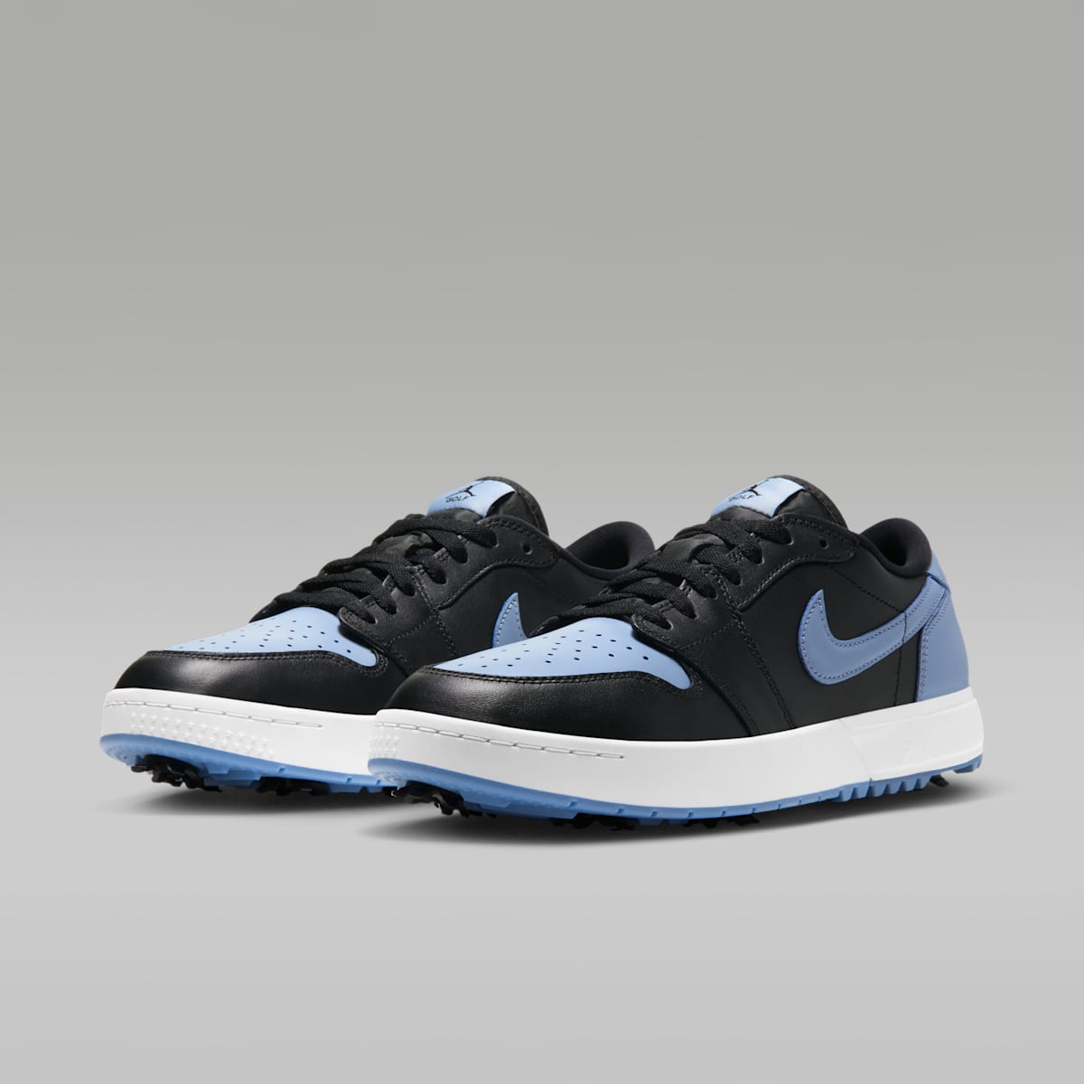 Air Jordan 1 Low G Spiked Golf Shoes - Black/White/Chambray - Image 5