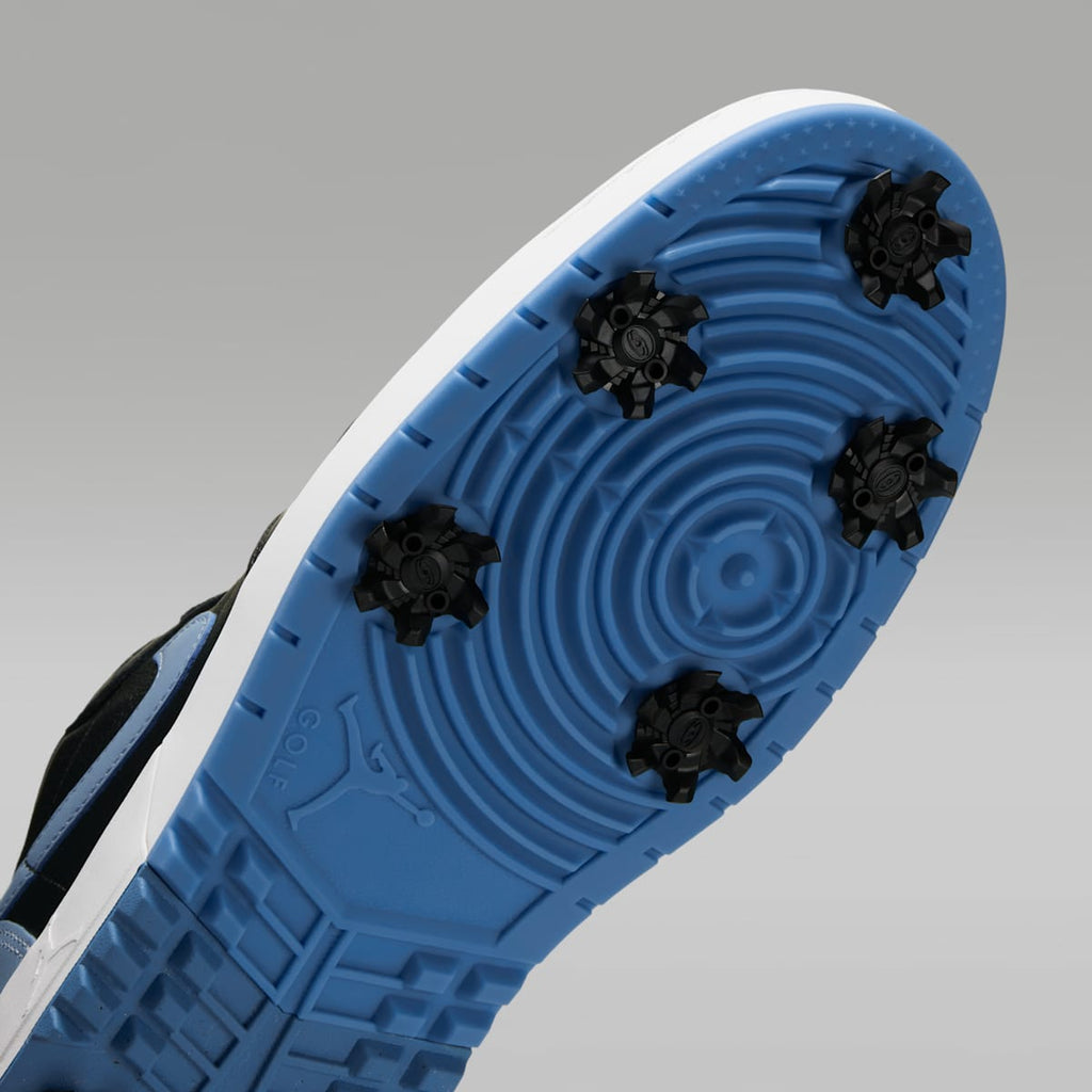 Air Jordan 1 Low G Spiked Golf Shoes - Black/White/Chambray - Image 7