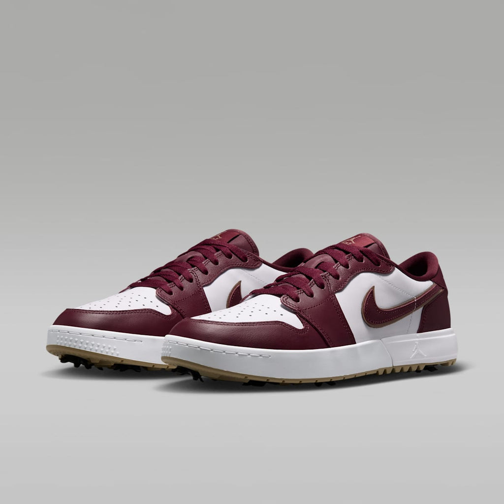 Air Jordan 1 Low G Spiked Golf Shoes - Dark Team Red/White/Khaki/Dark Team Red - Image 5