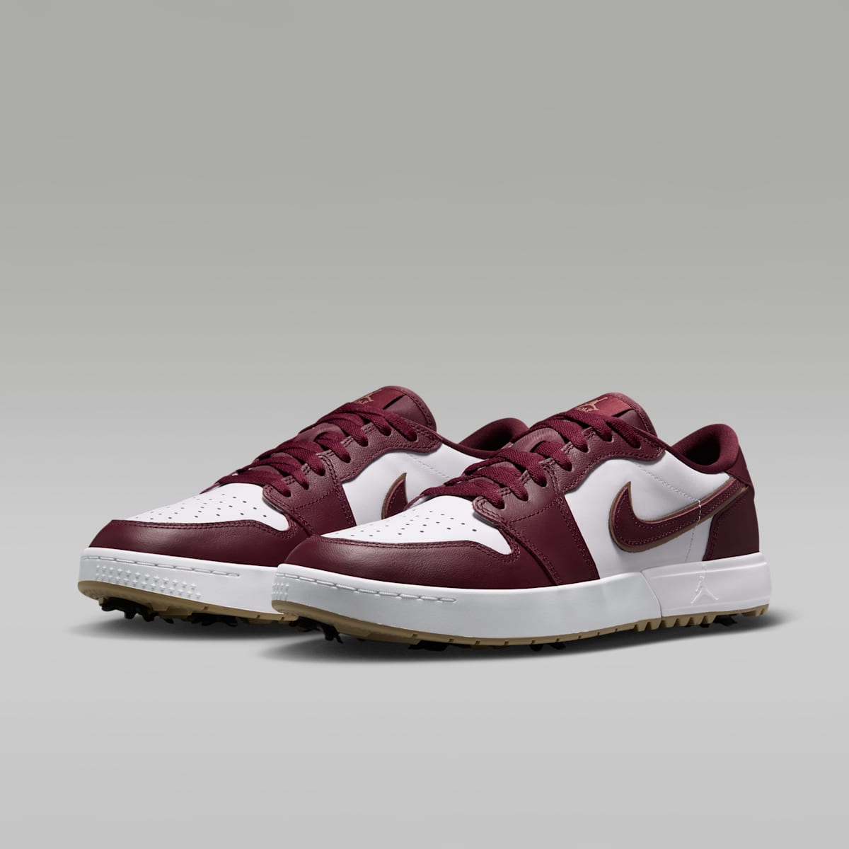 Air Jordan 1 Low G Spiked Golf Shoes - Dark Team Red/White/Khaki/Dark Team Red - Image 5