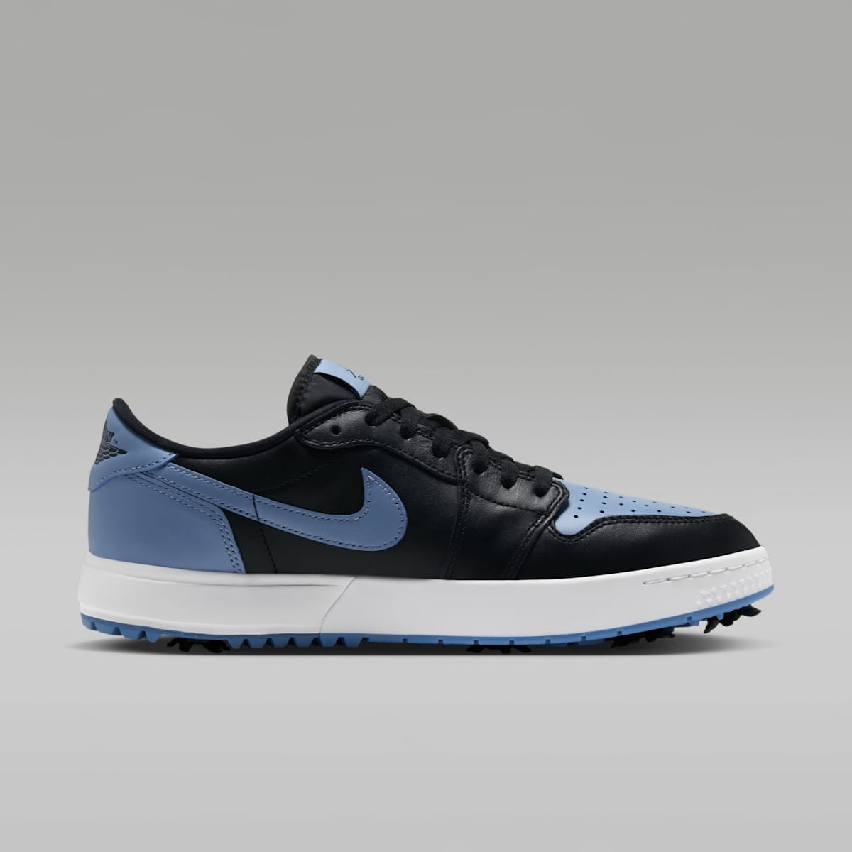 Air Jordan 1 Low G Spiked Golf Shoes - Black/White/Chambray - Image 3