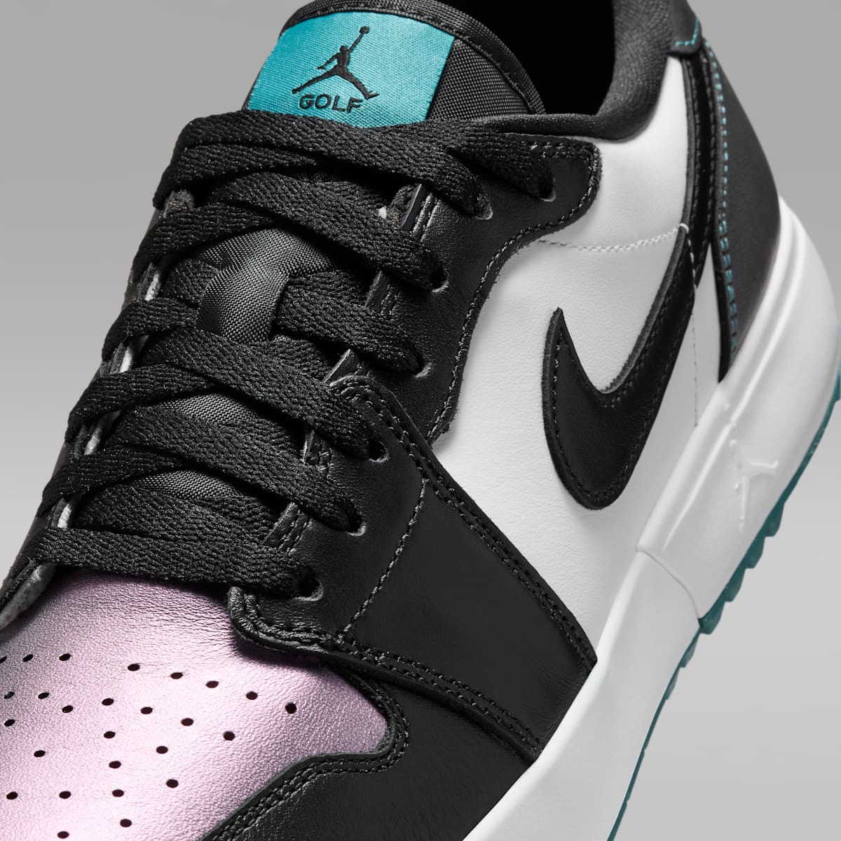 Air Jordan 1 Low G Spiked Golf Shoes - Mineral Teal/White/Black - Image 8