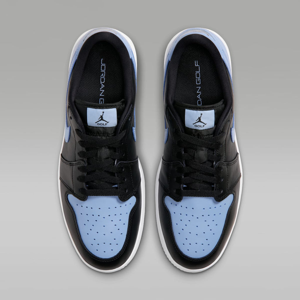 Air Jordan 1 Low G Spiked Golf Shoes - Black/White/Chambray - Image 4