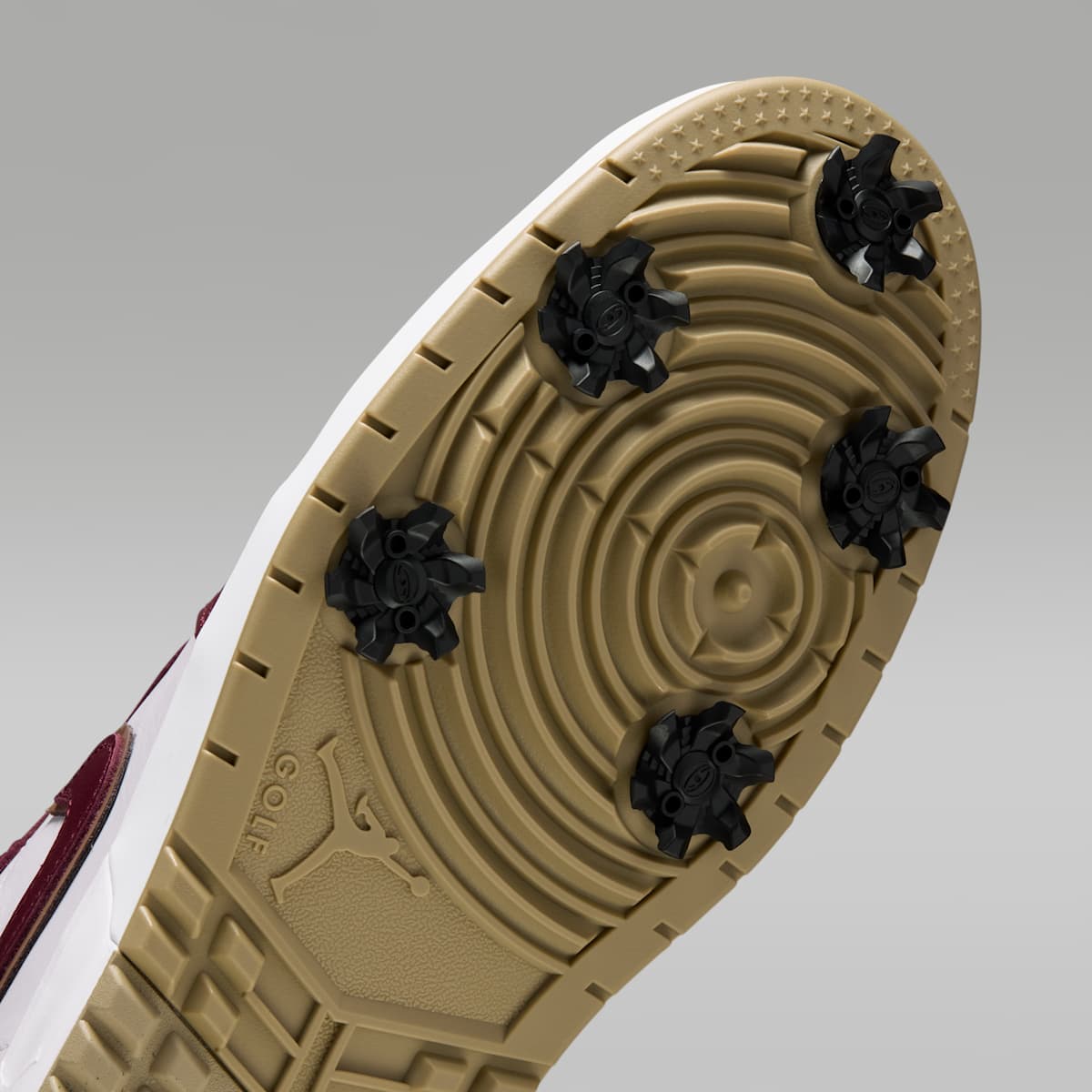 Air Jordan 1 Low G Spiked Golf Shoes - Dark Team Red/White/Khaki/Dark Team Red - Image 7