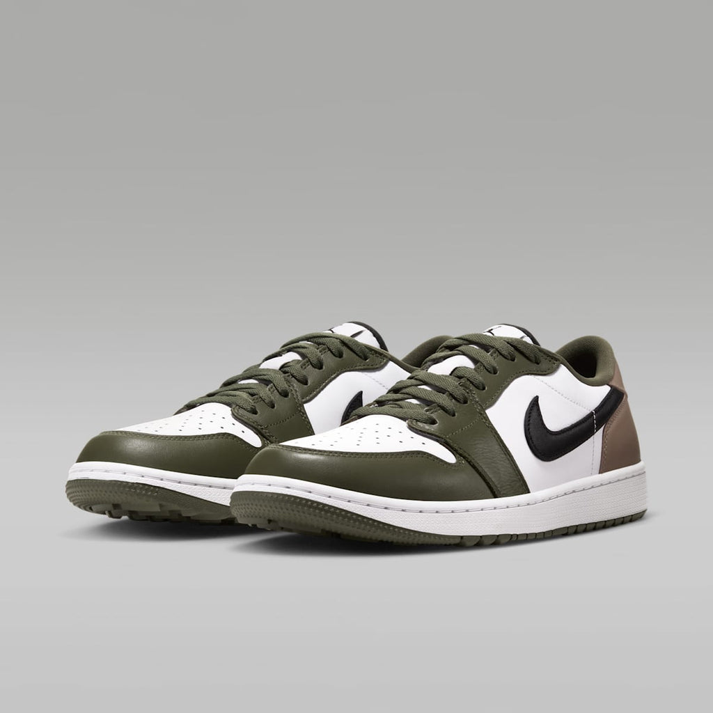 Women's Air Jordan 1 Low G Golf Shoes - White/Medium Olive/Khaki/Black