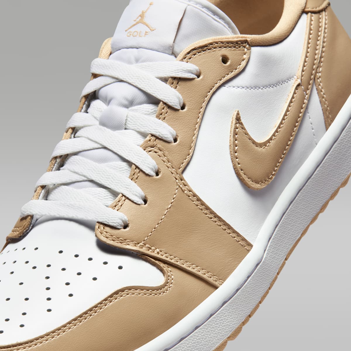 Air Jordan 1 Low G Golf Shoes - White/White/Linen - Image 7