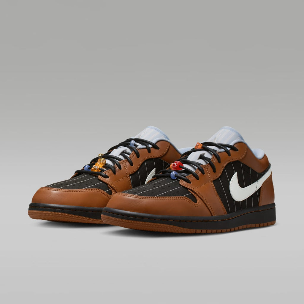 Air Jordan 1 Low SE Men's Shoes - Black/Black/Light British Tan/Sail - Image 5