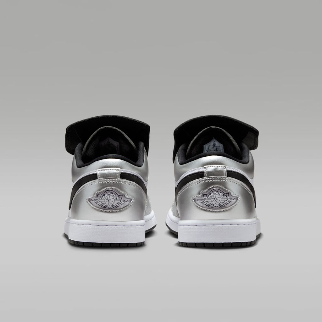 Air Jordan 1 Low SE Men's Shoes - White/White/Metallic Silver/Black - Image 6