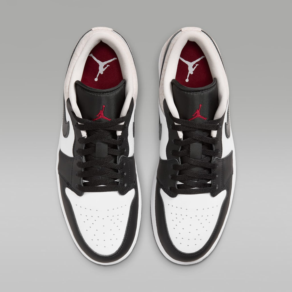 Air Jordan 1 Low SE Men's Shoes - Black/White/Light Orewood Brown/Team Red - Image 4