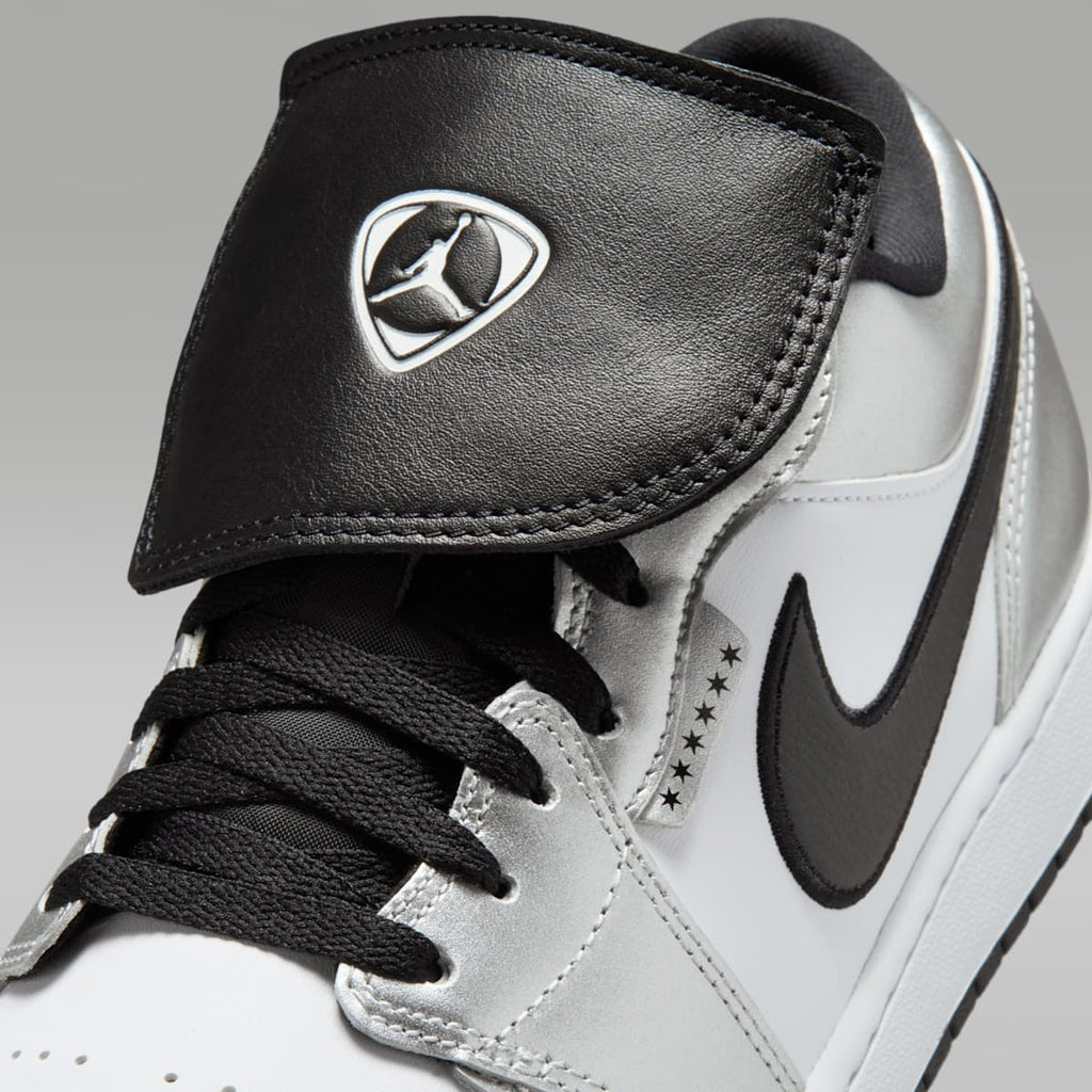 Air Jordan 1 Low SE Men's Shoes - White/White/Metallic Silver/Black - Image 7