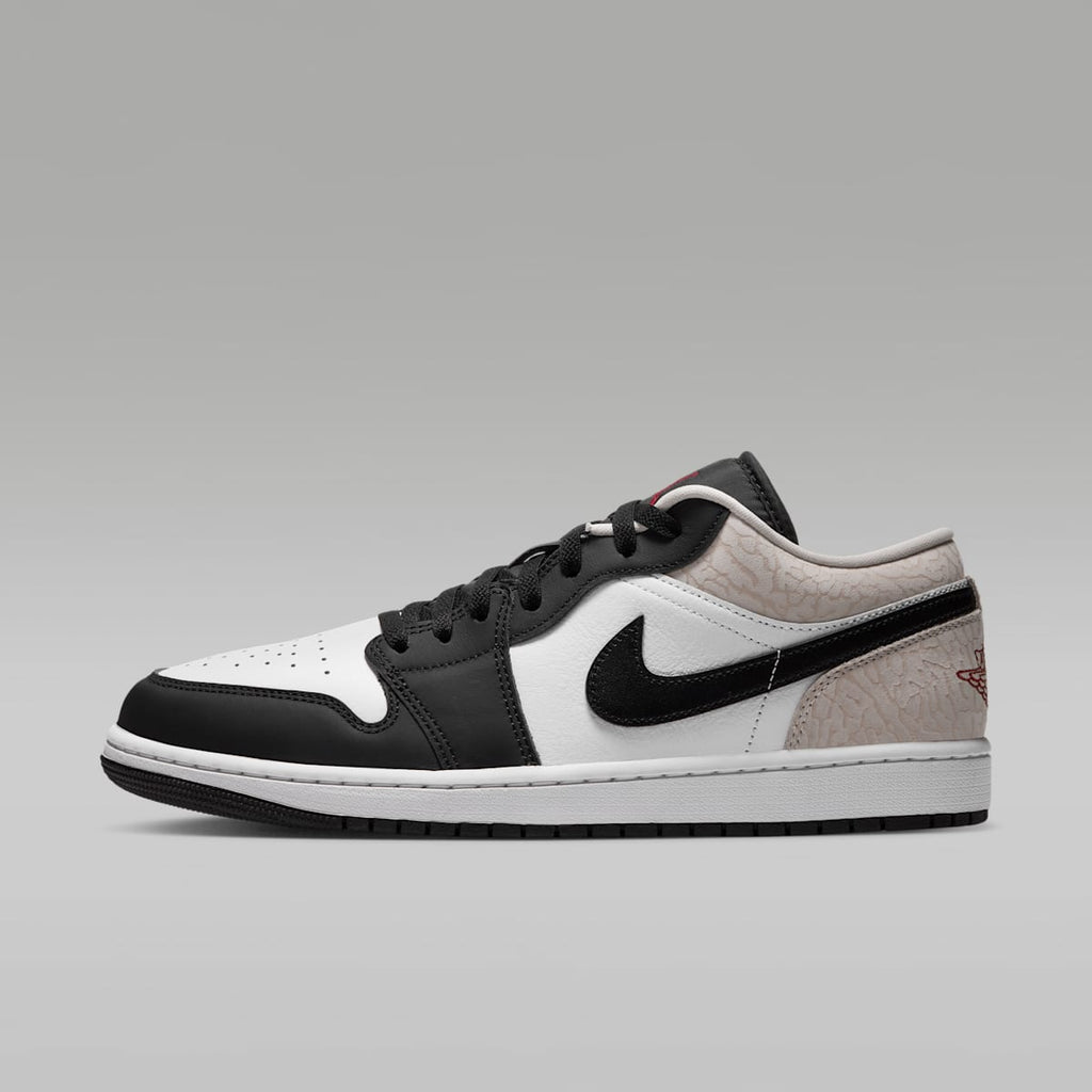 Air Jordan 1 Low SE Men's Shoes - Black/White/Light Orewood Brown/Team Red - Image 1