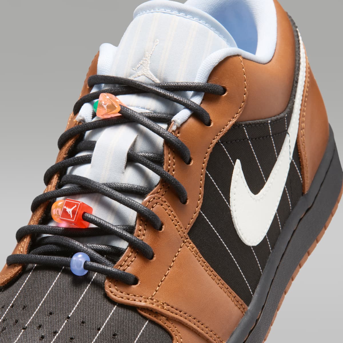 Air Jordan 1 Low SE Men's Shoes - Black/Black/Light British Tan/Sail - Image 7