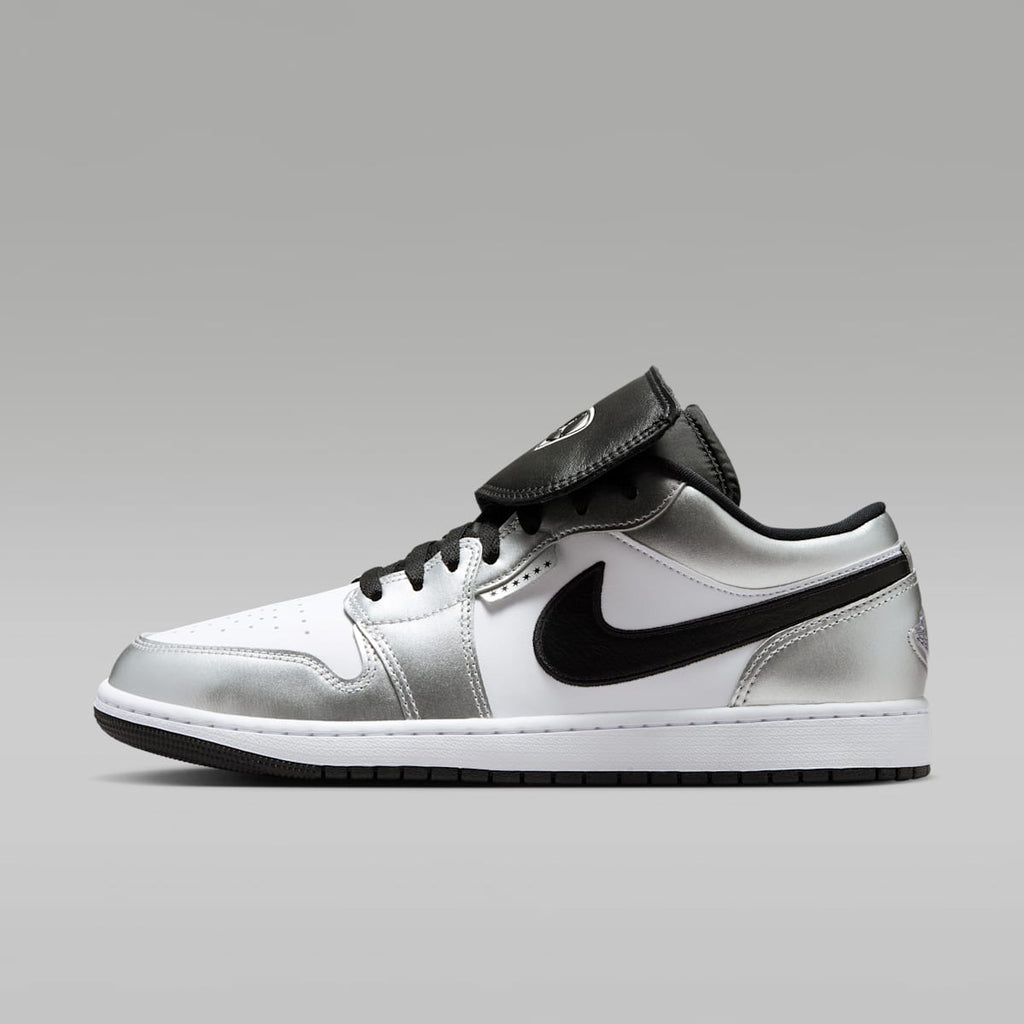 Air Jordan 1 Low SE Men's Shoes - White/White/Metallic Silver/Black - Image 1