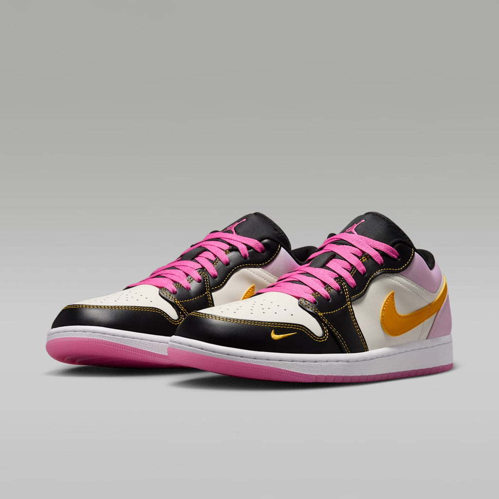 Air Jordan 1 Low SE Men's Shoes - Black/Sail/Pinksicle/University Gold - Image 5