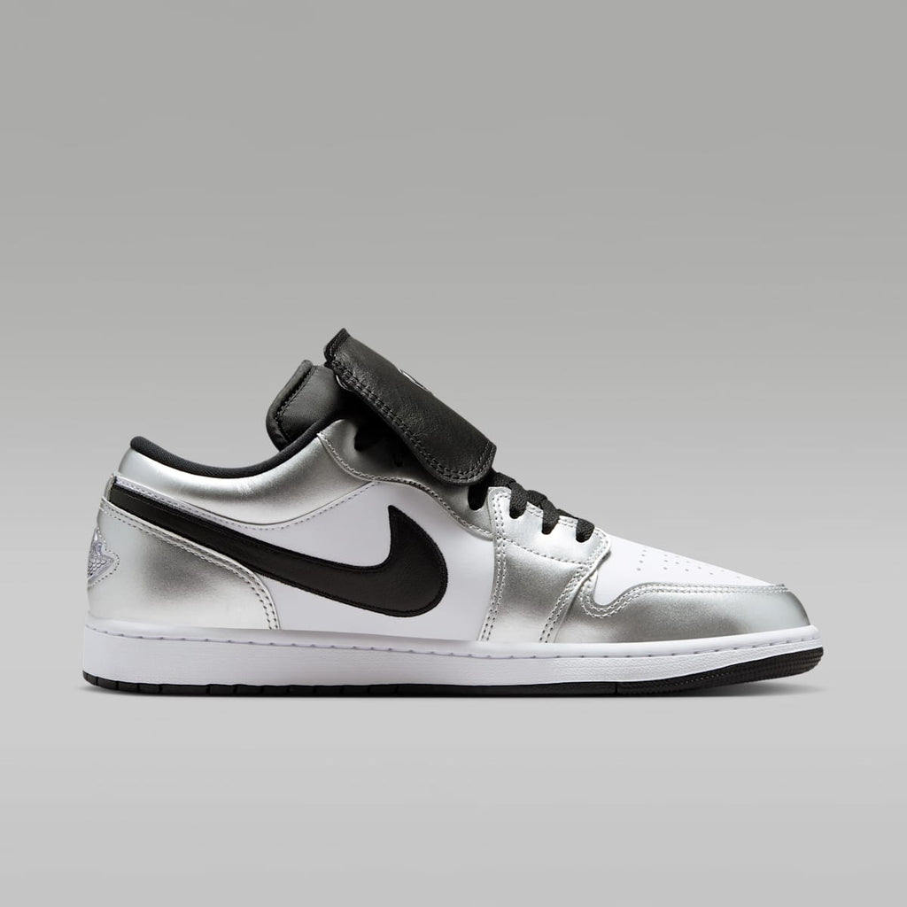 Air Jordan 1 Low SE Men's Shoes - White/White/Metallic Silver/Black - Image 3