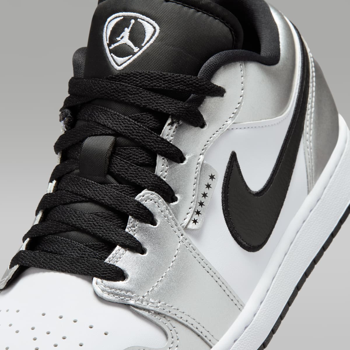 Air Jordan 1 Low SE Men's Shoes - White/White/Metallic Silver/Black - Image 9